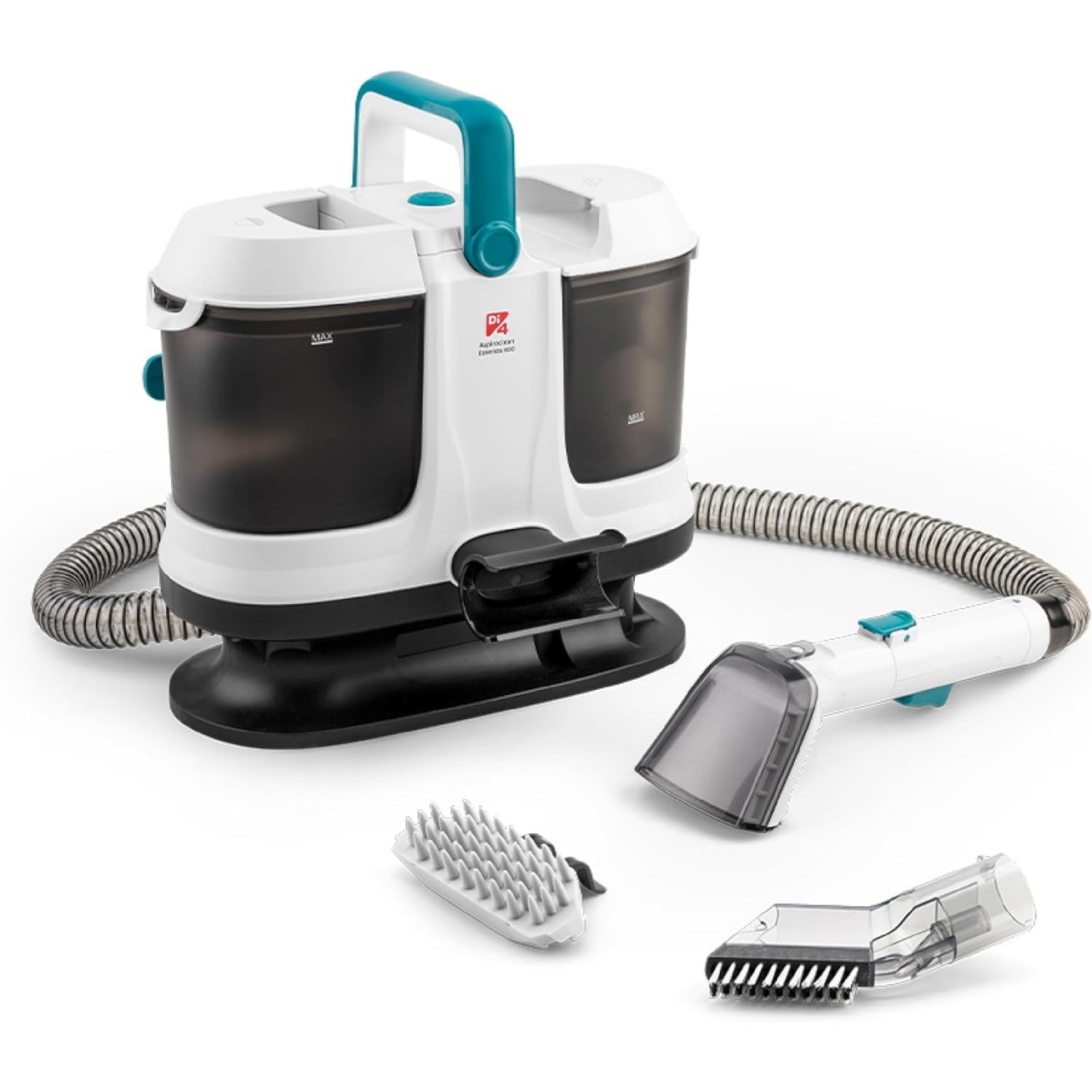 Aspiratore Lavamoquette per Tessuti e Tappezzeria 600 W per Polvere e Liquidi con Serbatoio Doppio e Kit Accessori