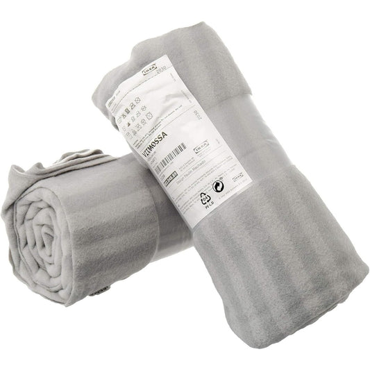 Set di Due Plaid in Pile Morbido per Divano e Arredo Casa Dimensioni 120 ¡Á 160 cm Grigio