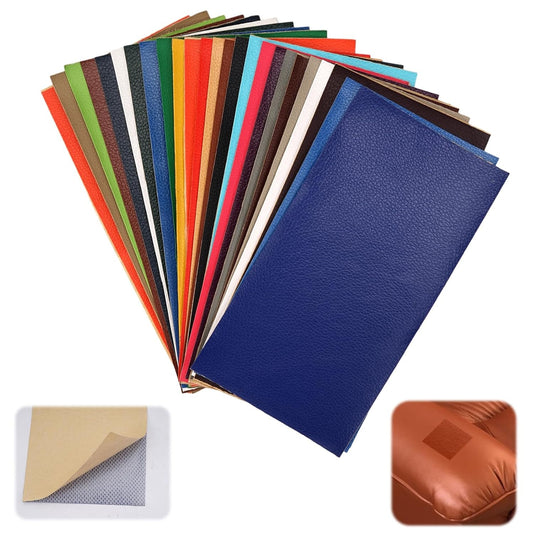 Set di 25 toppe autoadesive in similpelle per riparazioni multicolore